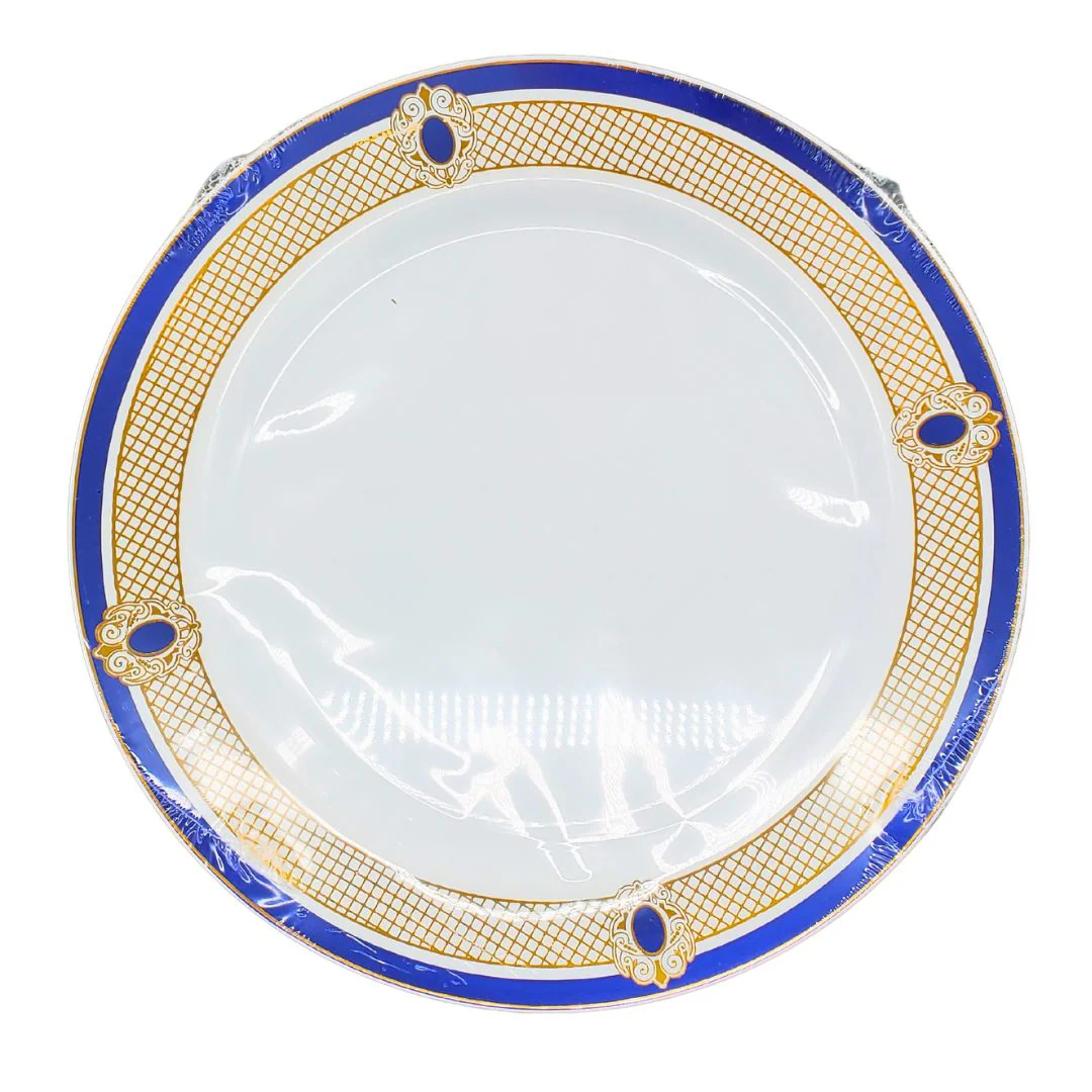 10" Hot Stamping Plate - Round - White/Blue/Gold - NRP100-1 - Image 2