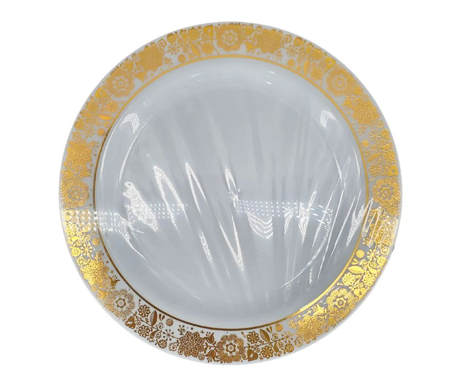 10" Hot Stamping Plate - Round - White/Gold - NRP100-2 - Image 2