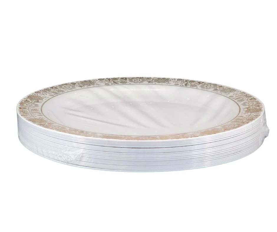 10" Hot Stamping Plate - Round - White/Gold - NRP100-2 - Image 3