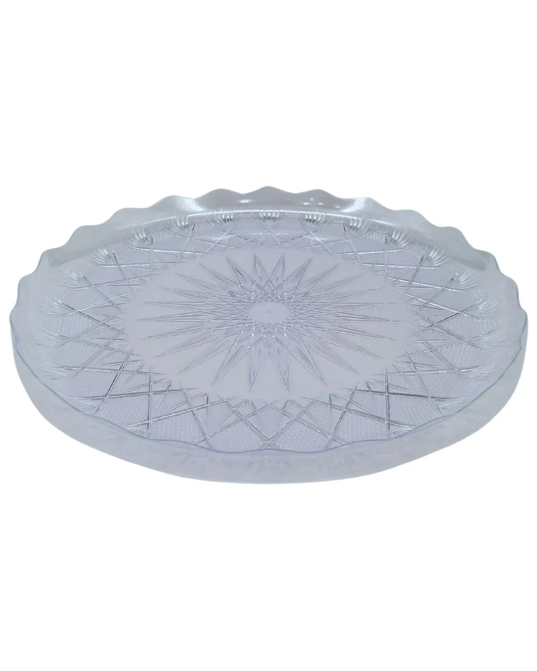 11.8" Round Tray - Clear Plastic Diamond - LHP118 - Image 2