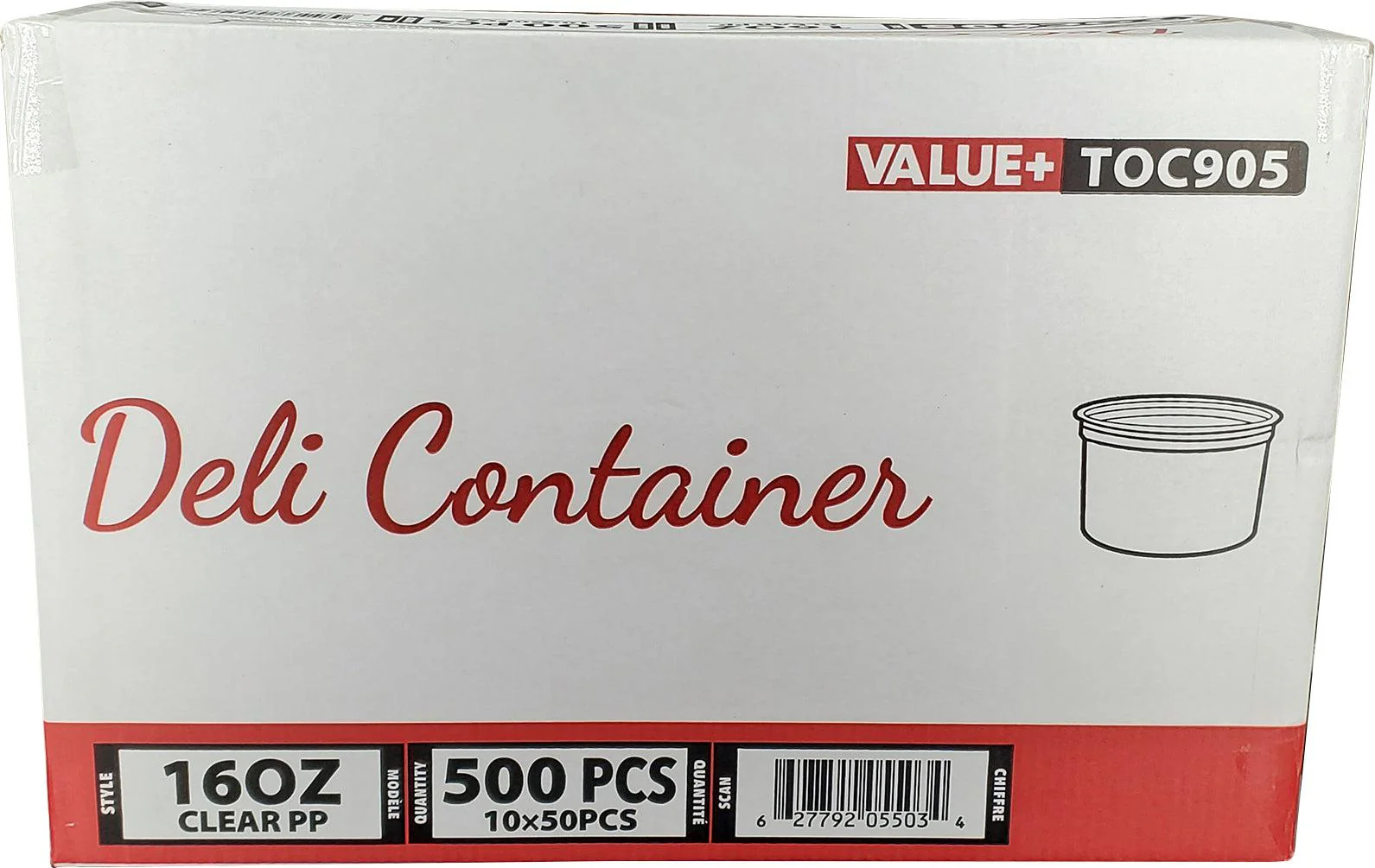 Value+ - 16oz Clear PP Deli Container - Image 2