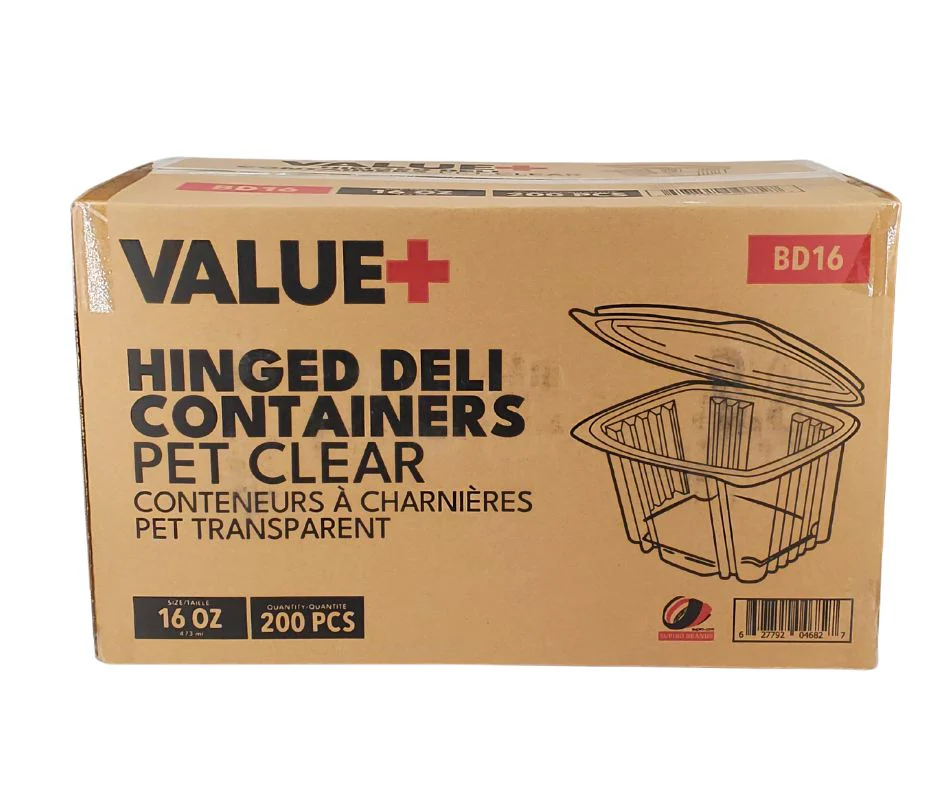 Value+ - 16oz Clear Hinged Deli Container - PET - BD16 - Image 11
