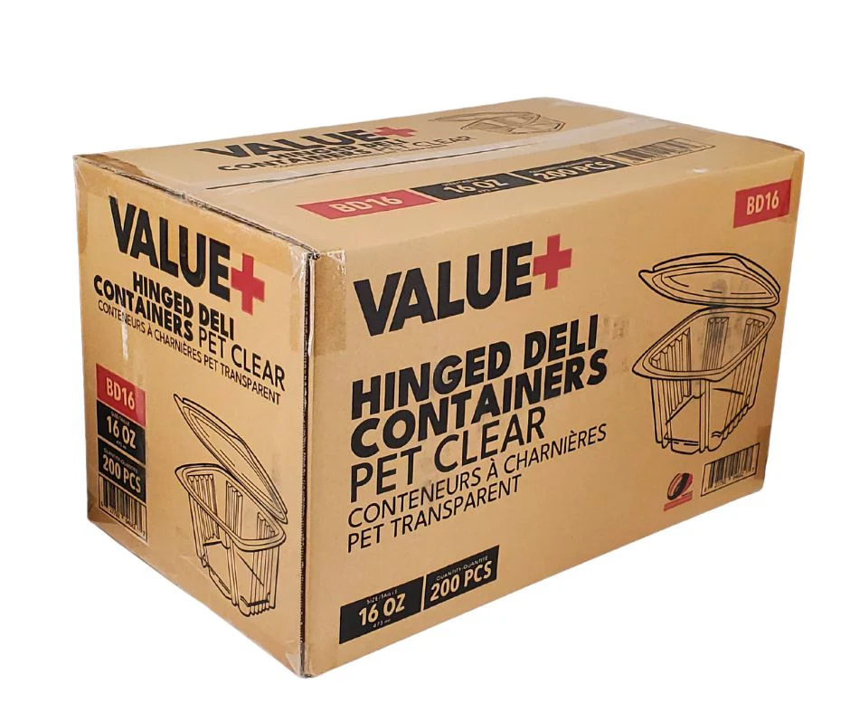 Value+ - 16oz Clear Hinged Deli Container - PET - BD16 - Image 9