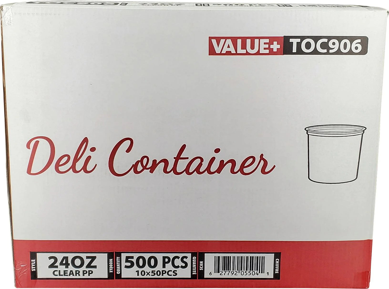 Value+ - 24oz Clear PP Deli Container - Image 2
