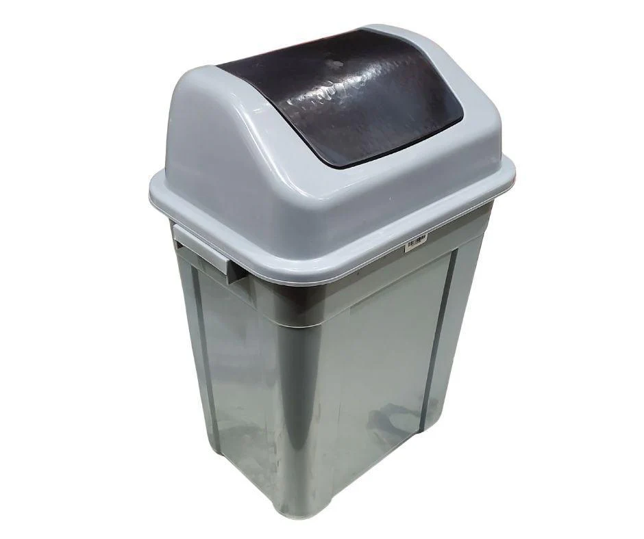 XC - 30L Square Waste Bin w/Push Lid - Grey - Image 2