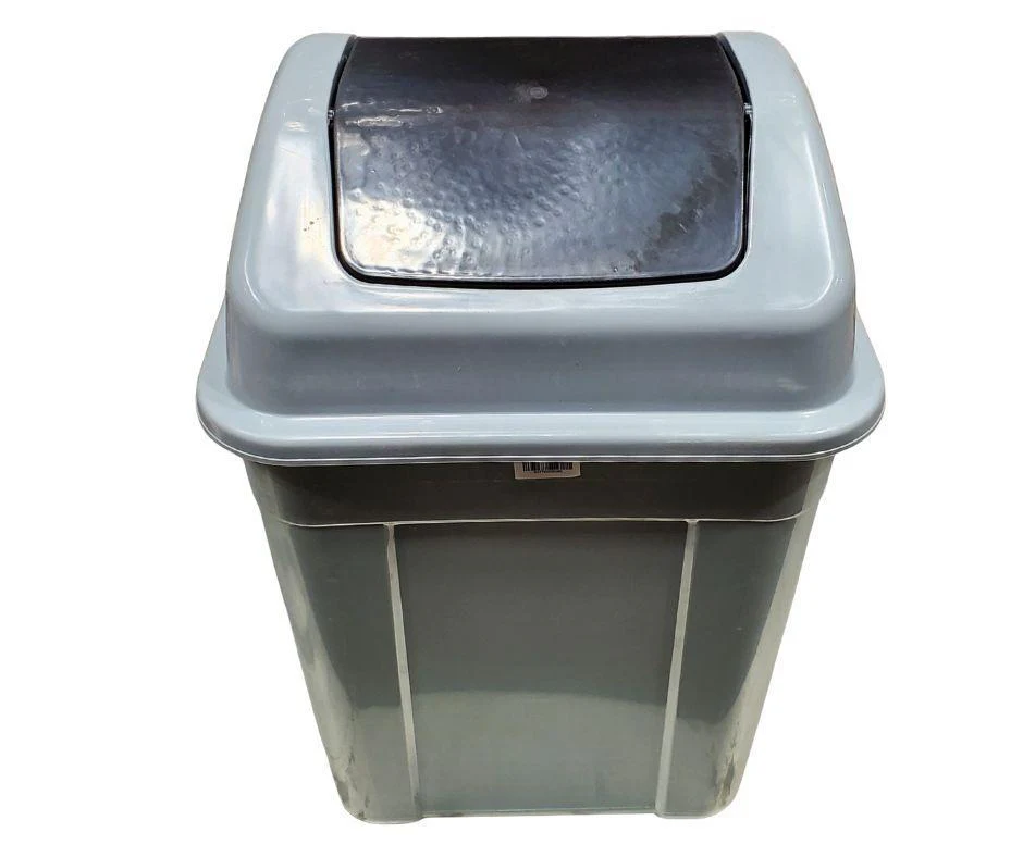 XC - 30L Square Waste Bin w/Push Lid - Grey - Image 3