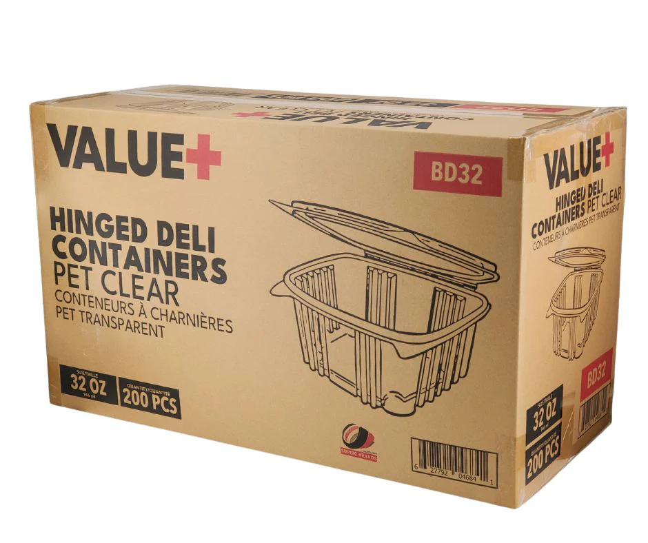 Value+ - 32oz Clear Hinged Deli Container - PET - BD32 - Image 10