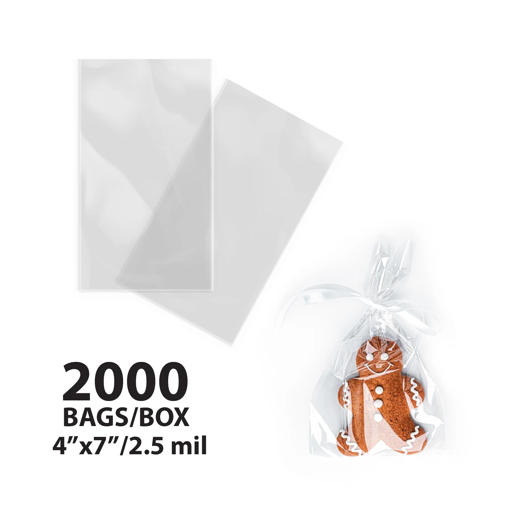 4"x7" Plastic Bags - P.P.U. - Shiny - 2.5 mil - Image 2