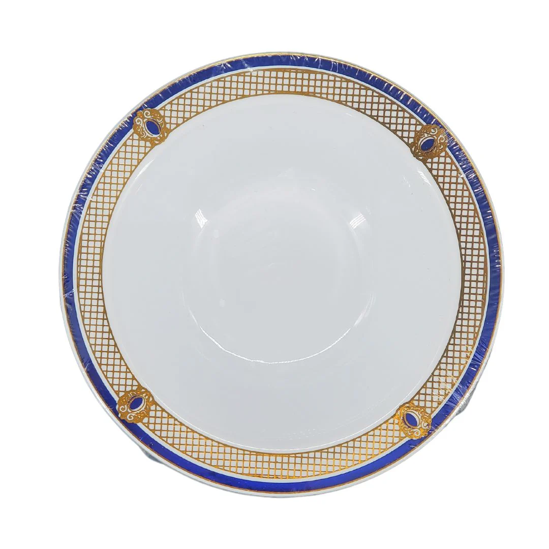 5" Hot Stamping Bowl - Round - White/Blue/Gold - NRP50-2 - Image 2