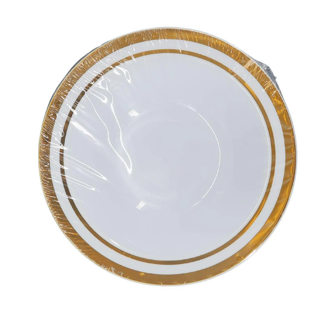 5" Hot Stamping Bowl - Round - White/Gold - NRP50-1 - Image 2