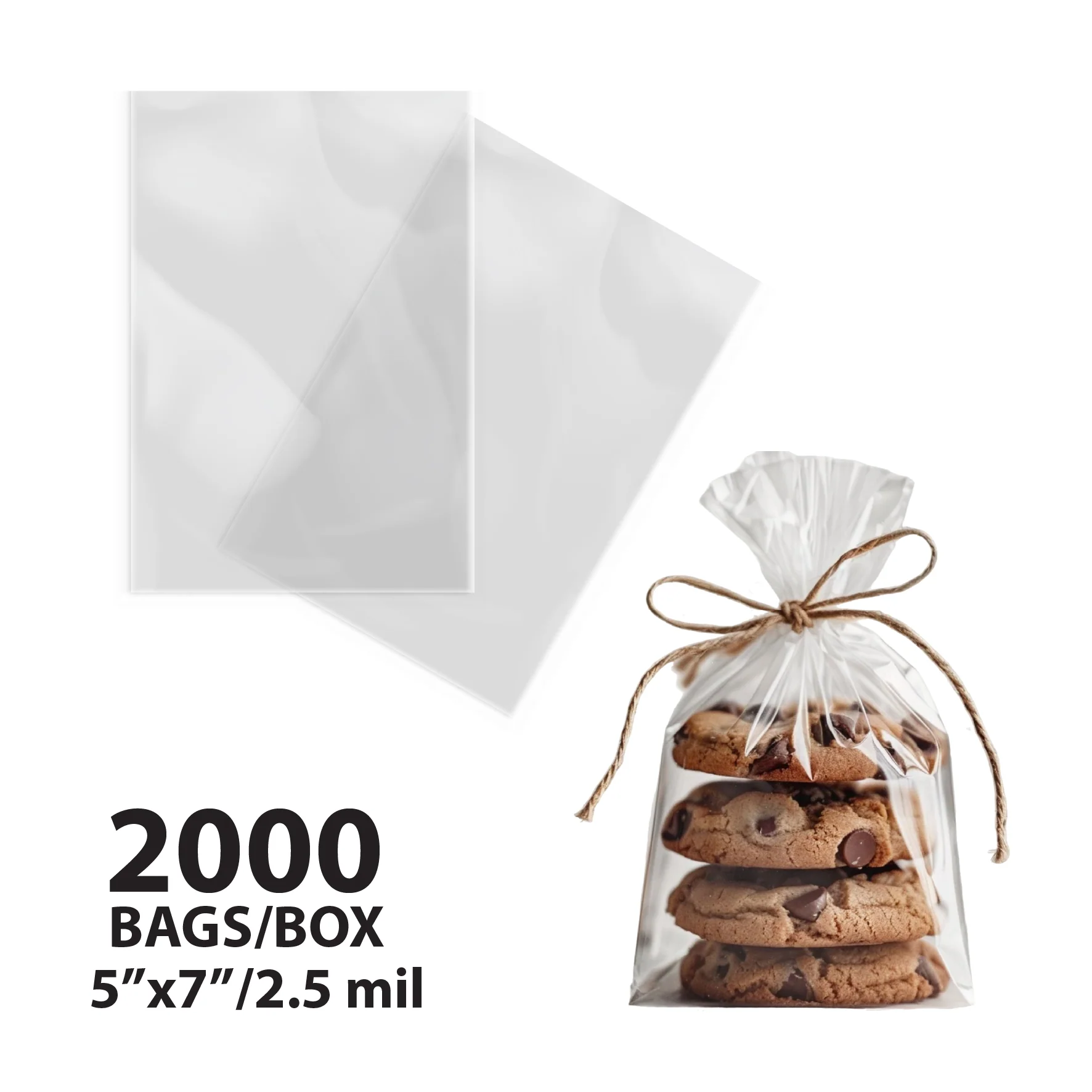5"x7" - Plastic Bags - P.P.U. - Shiny - 2.5 mil - Image 2