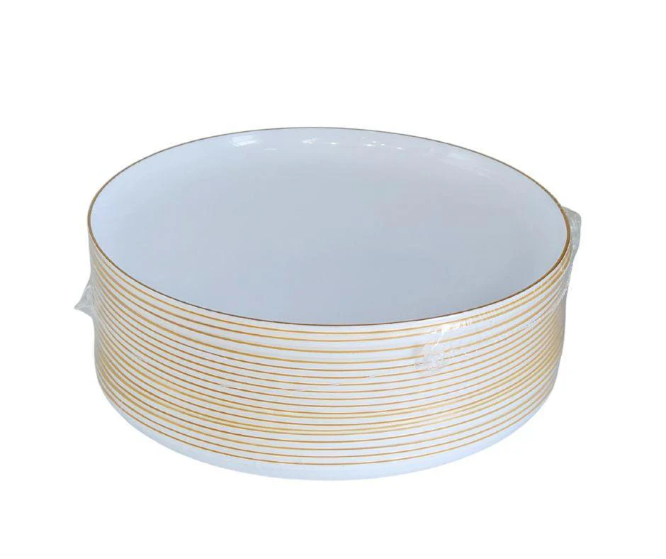 6" Hot Stamping Plate - Round - White/Gold - LB60-G - Image 2