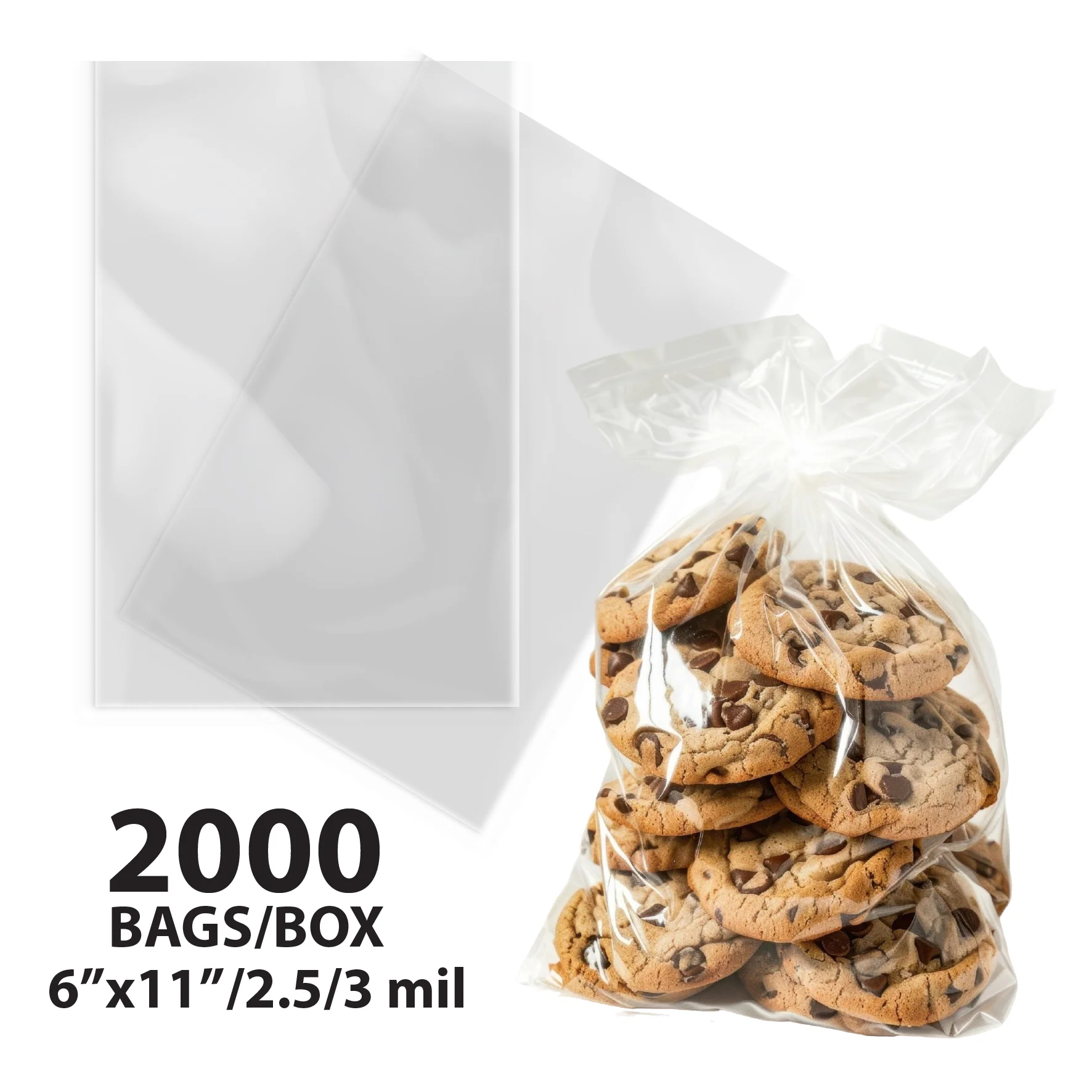 6"x11" - Plastic Bags - P.P.U. - Shiny - 2.5 mil - Image 3