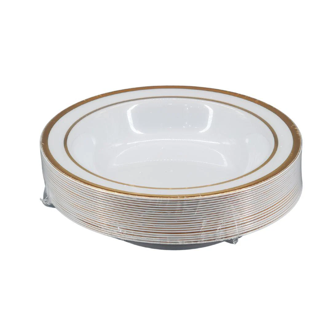 7.5" Hot Stamping Bowl - Round - Clear/White/Gold - NRB75-1 - Image 2