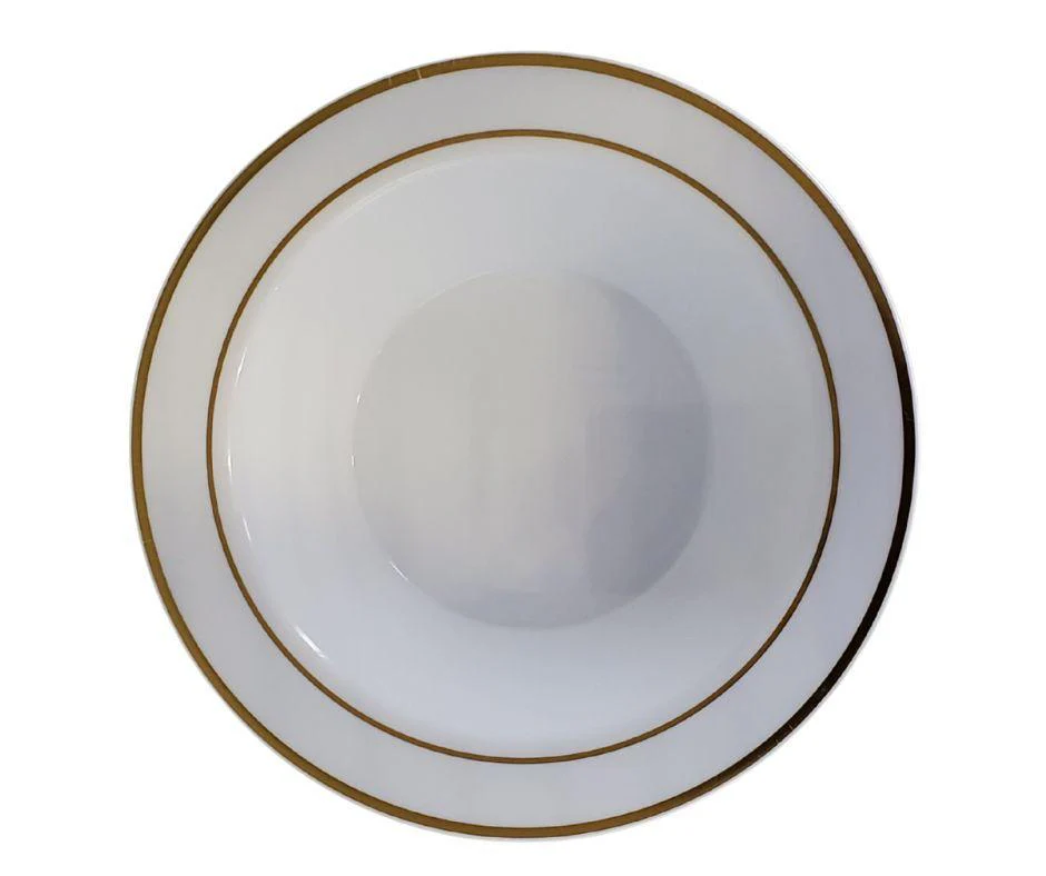 CLR - 7.5" Hot Stamping Bowl - Round - White/Gold - NRB75-2-X - Image 2