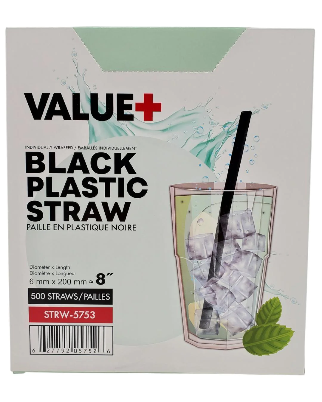 Value+ - MILKSHAKE -  8" Black Plastic Straw - Ind. Wrapped - 6 mm - Image 7