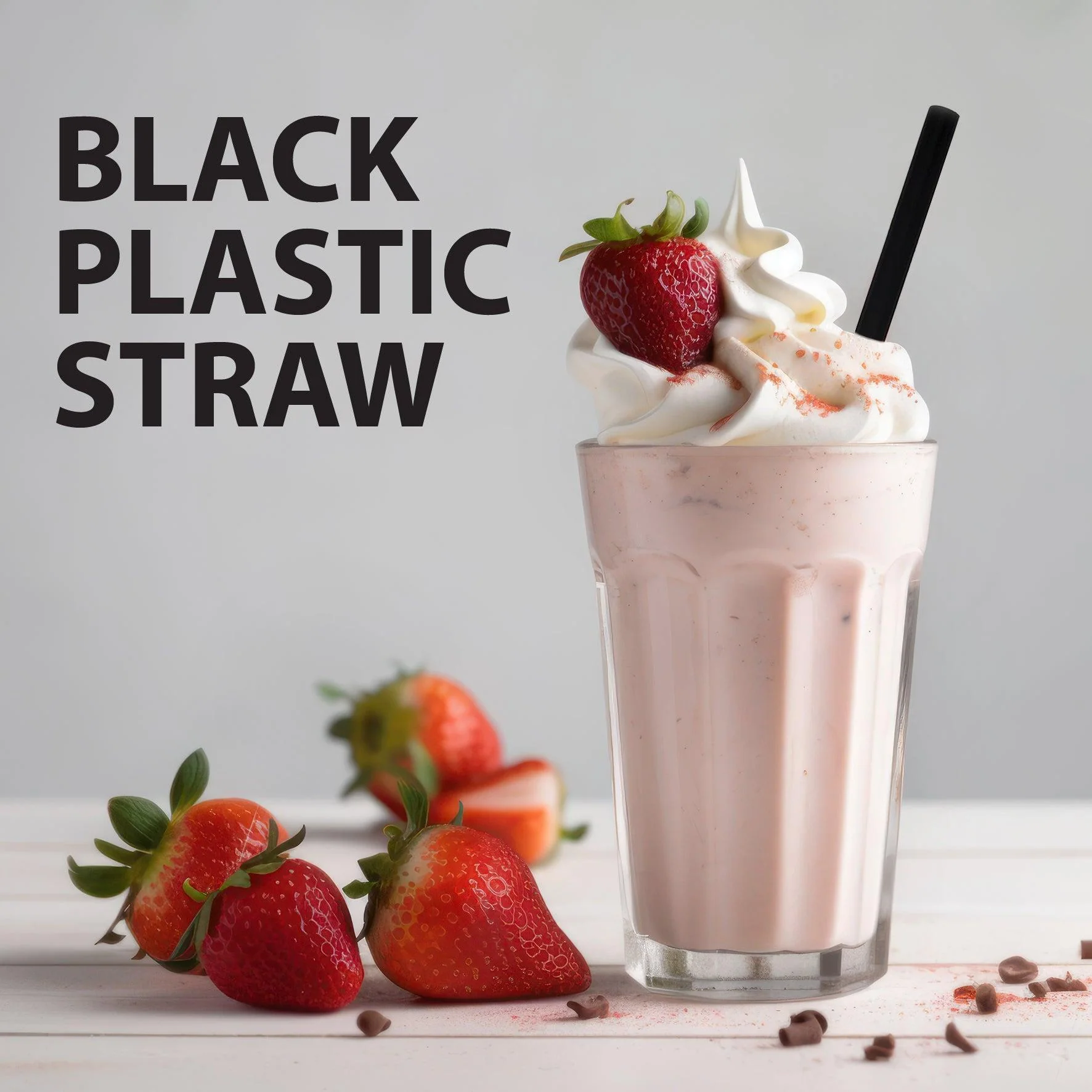 Value+ - 8" Black Plastic Jumbo Straws - 8mm - Image 8