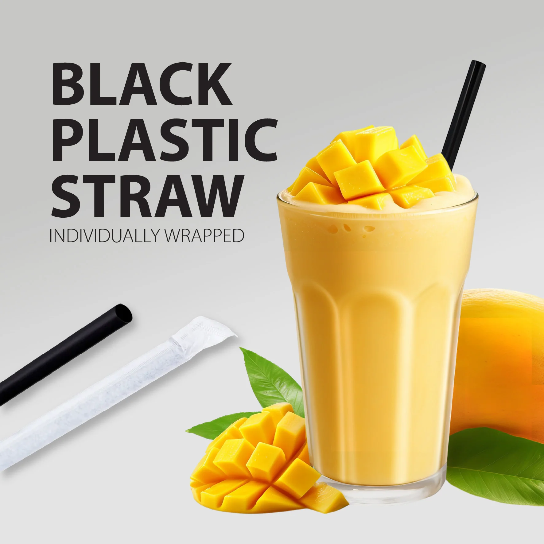 Value+ - 8" Black Plastic Jumbo Straws - Ind. Wrapped - 8mm - Image 6
