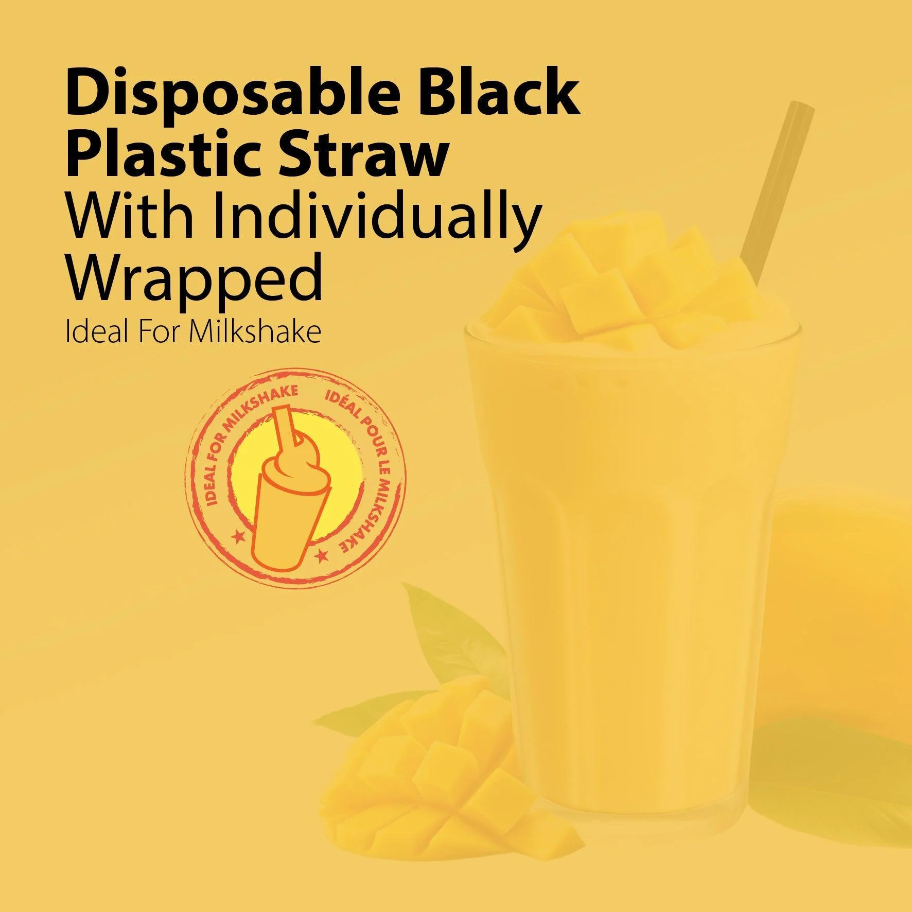 Value+ - 8" Black Plastic Jumbo Straws - Ind. Wrapped - 8mm - Image 8