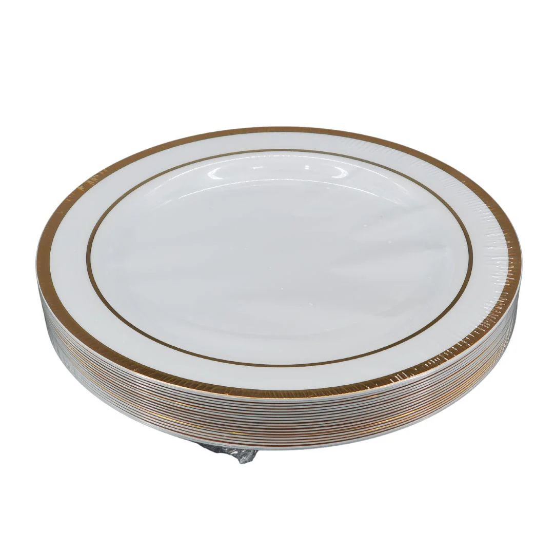 9" Hot Stamping Plate - Round - White/Gold - NRP90-1 - Image 2