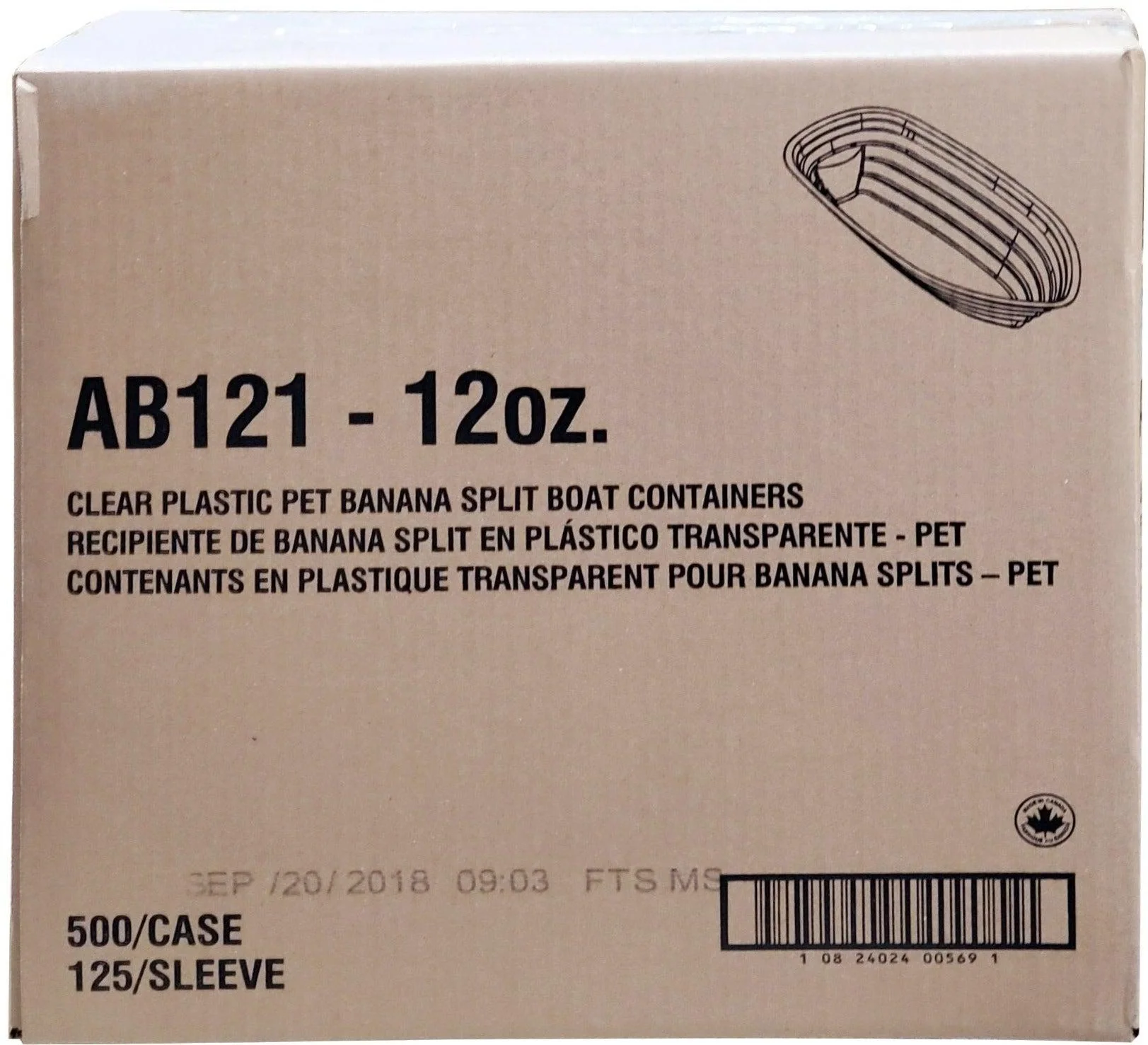 Amhil - Clear Banana Boat - 12oz - AB121 - Image 2