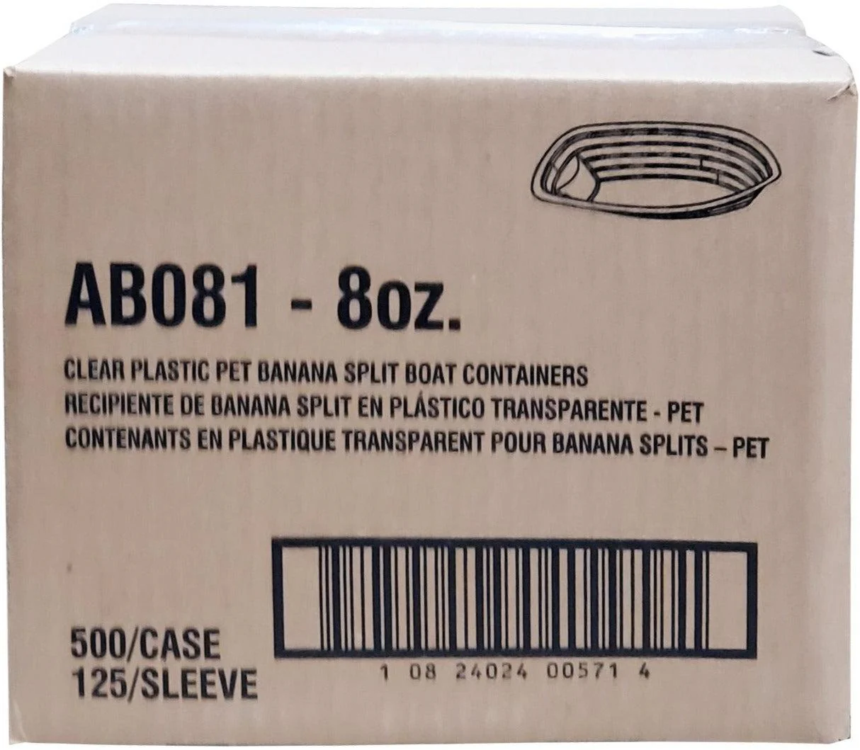 Amhil - Clear Banana Boat - 8oz - AB081 - Image 2