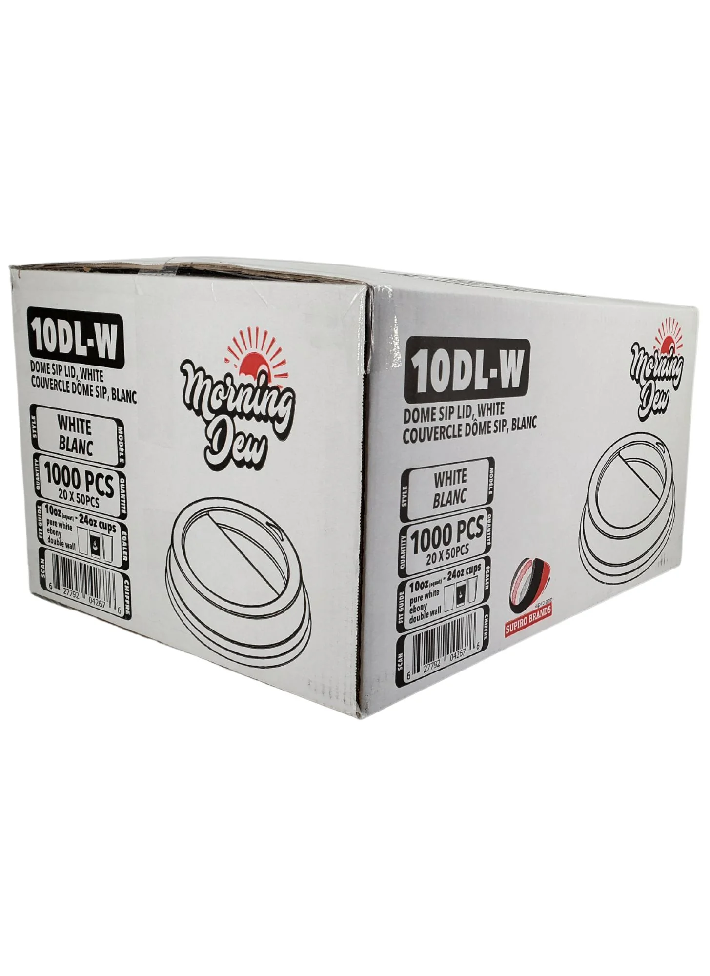 Morning Dew - Dome Sip Lid for 10-24 oz Hot Paper Cups - White - 10DL-W - Image 11