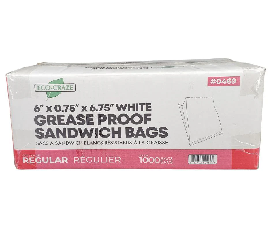 Eco Craze – Regular Sandwich Bags 6x0.75x6.75 – White - Image 3
