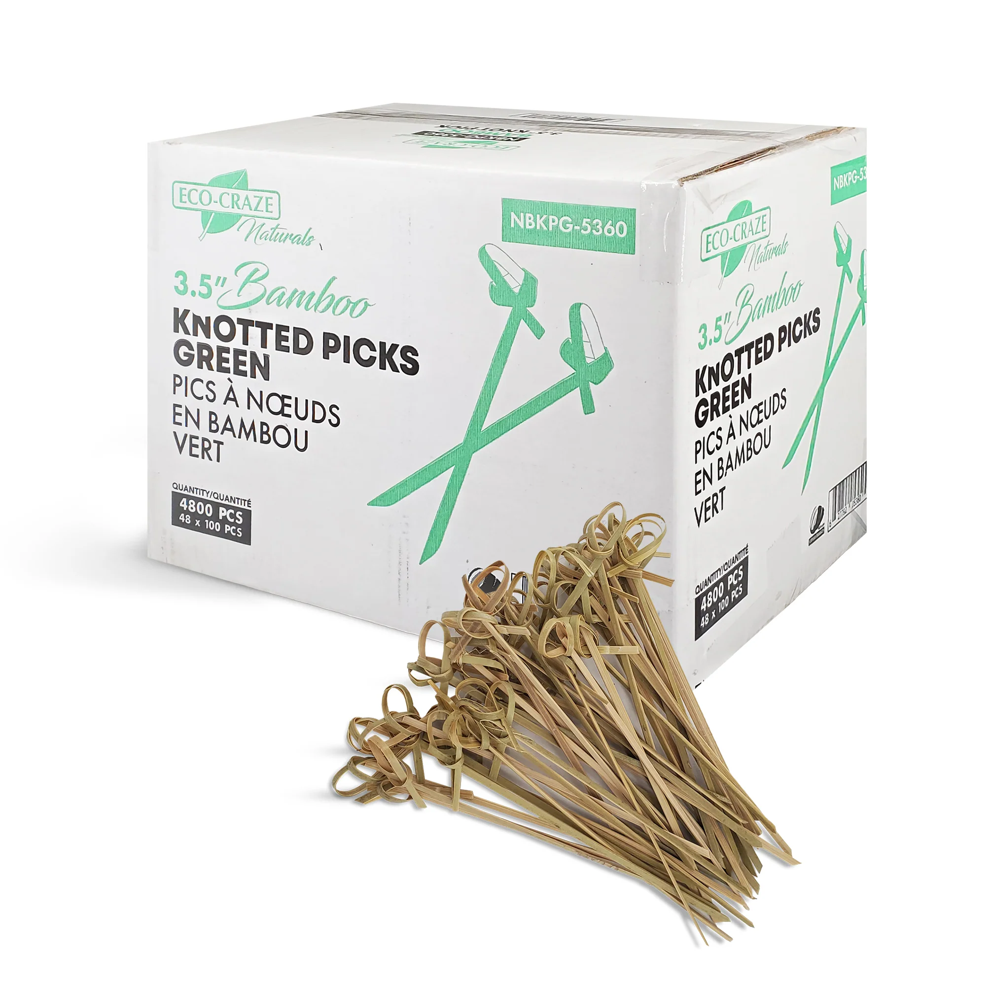 Eco-Craze - Bamboo Knot Pick - 3.5" - Green - BK3609 - Image 2