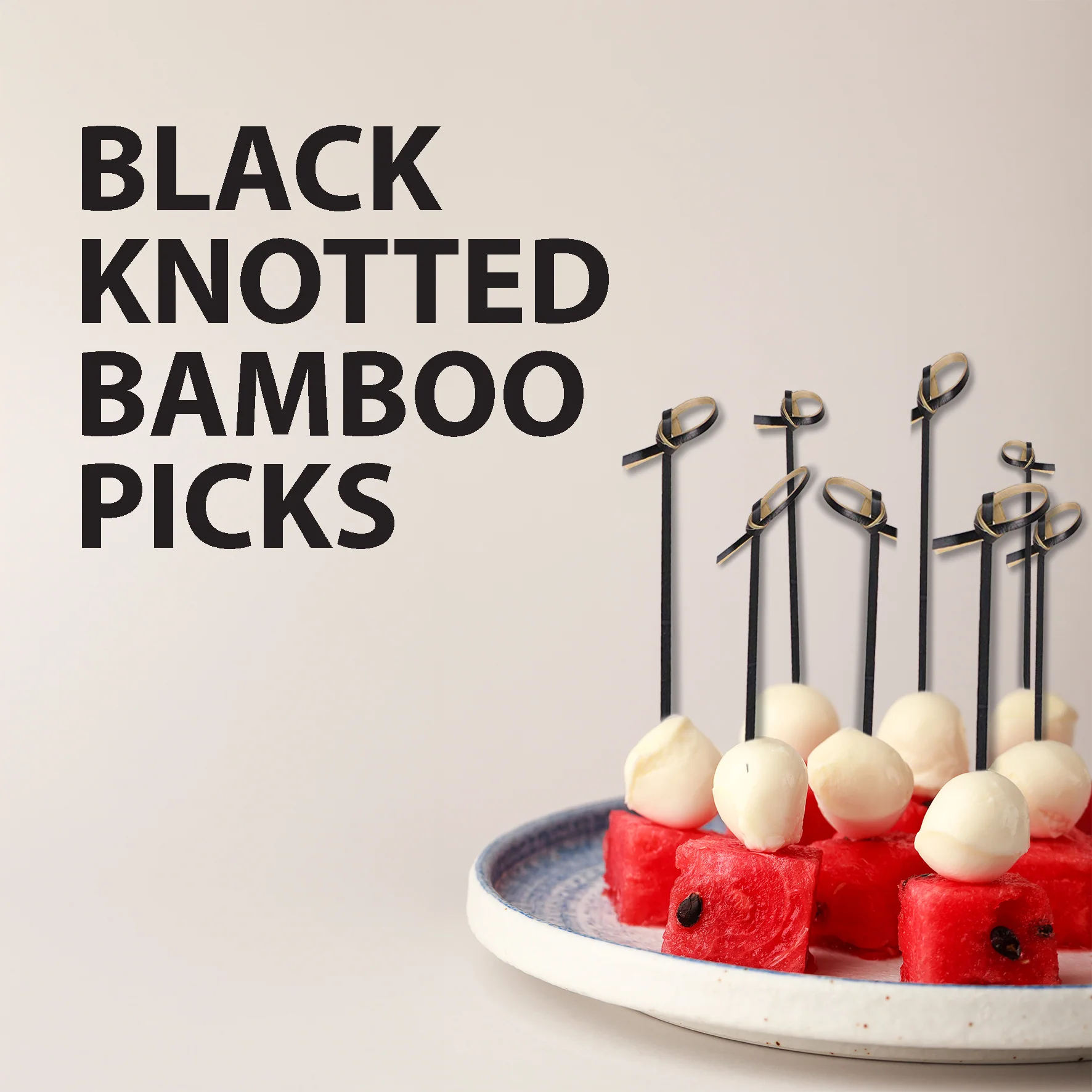Eco-Craze - Bamboo Knot Pick - 4.7" - Black - BK3412 - Image 2