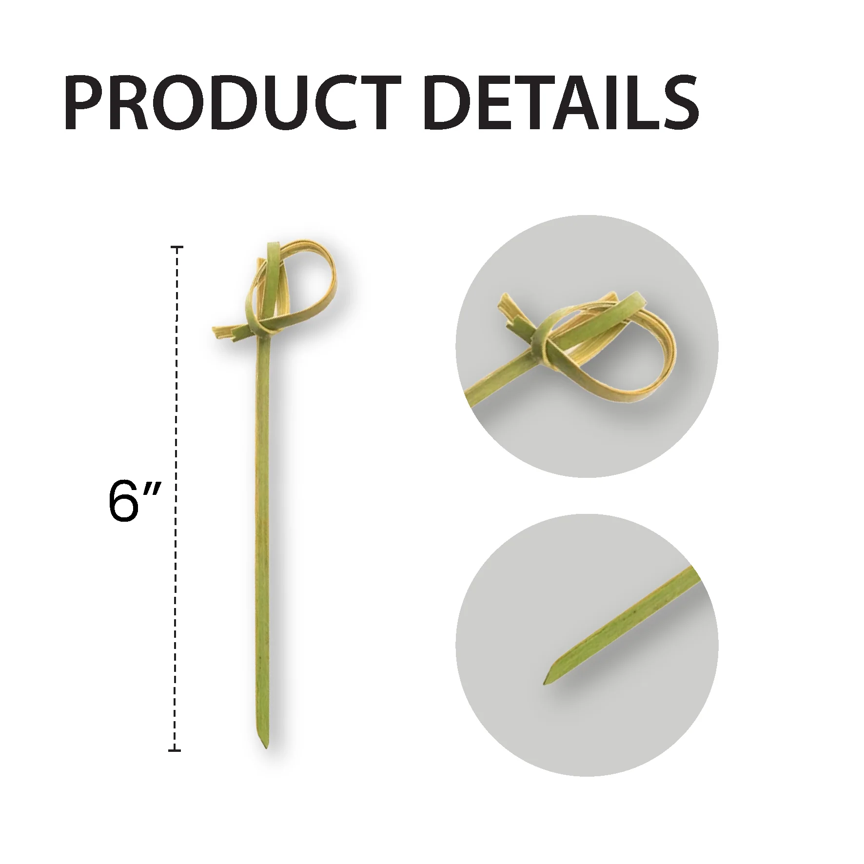 Eco-Craze - Bamboo Knot Pick - 6" - Green - BK3615 - Image 7