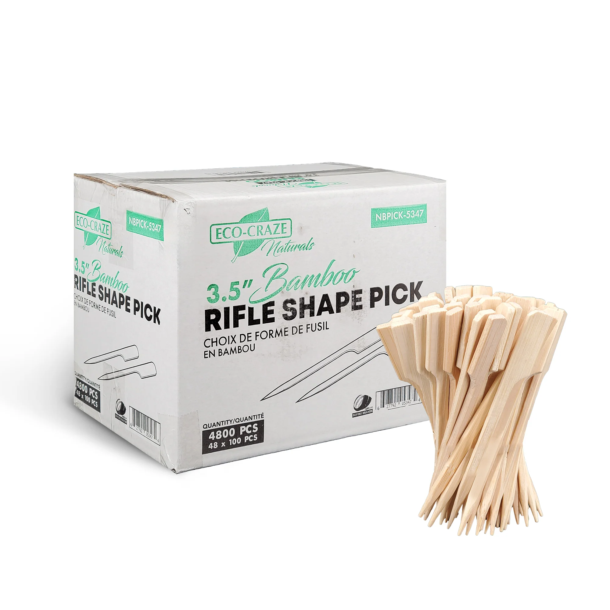 Eco-Craze - Bamboo Rifle Shape Pick 3.5" - BK4309 - Image 3