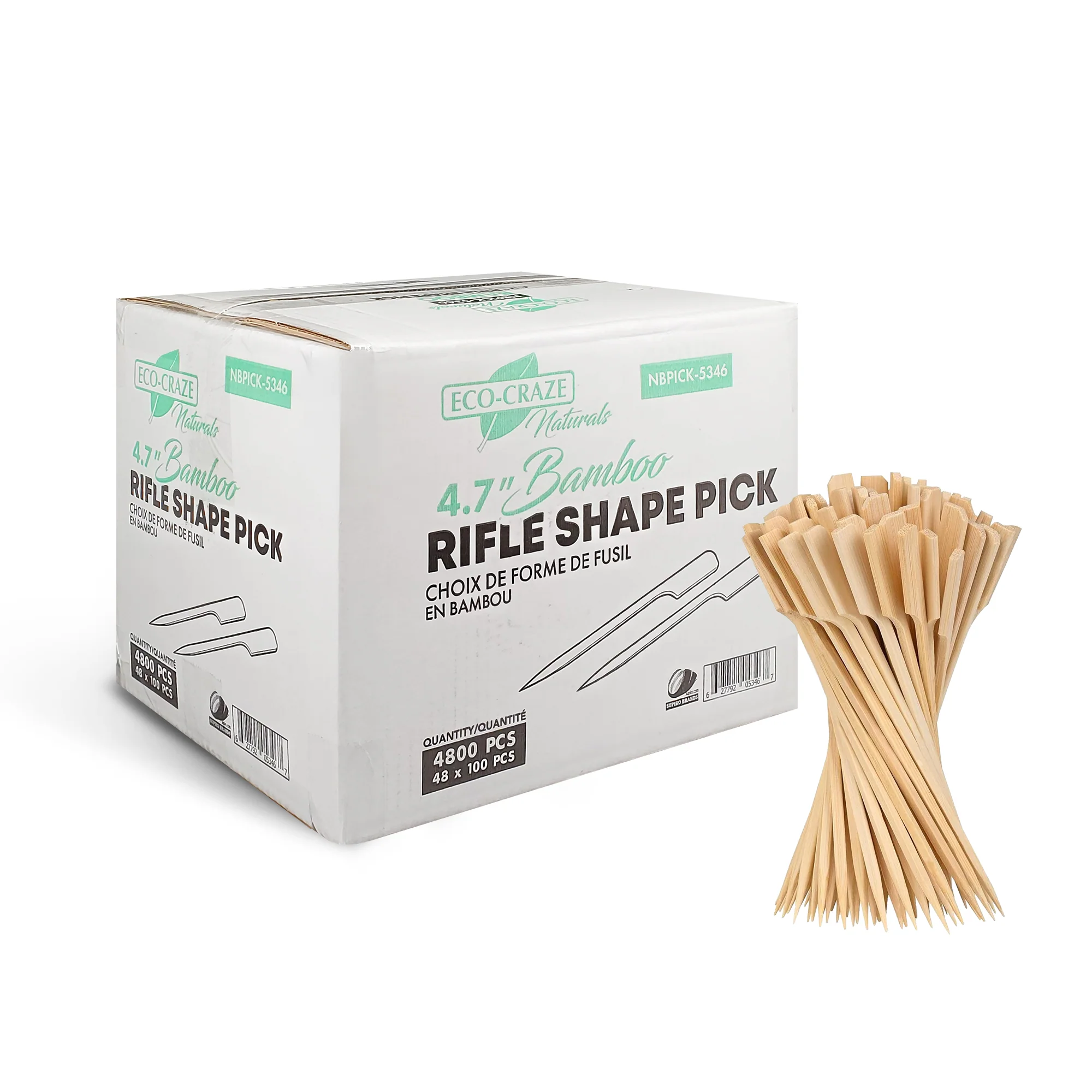 Eco-Craze - Bamboo Rifle Shape Pick 4.7" - BK4312 - Image 3