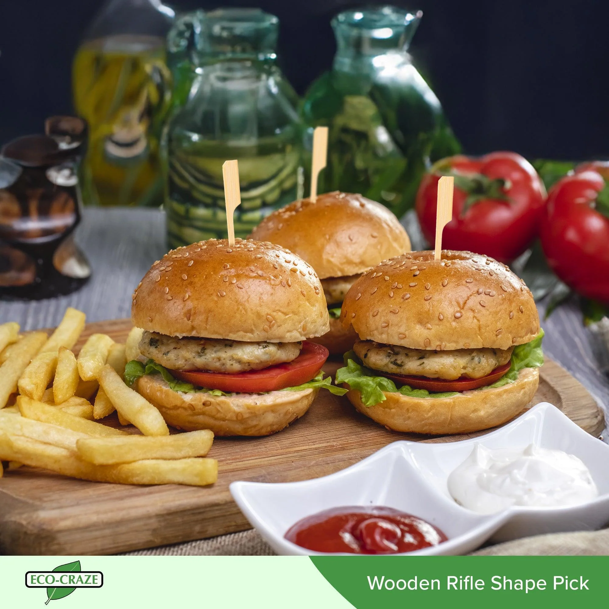 Eco-Craze - Bamboo Rifle Shape Pick 4.7" - BK4312 - Image 5
