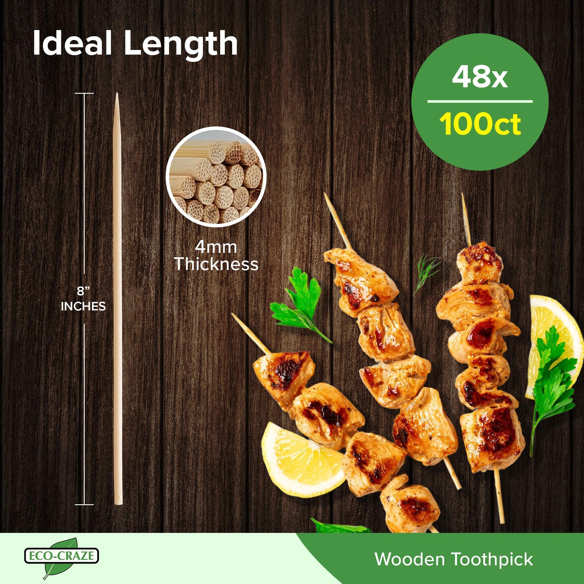 Eco-Craze - Bamboo Skewer - 4mm X 8" - BST4020 - Image 2