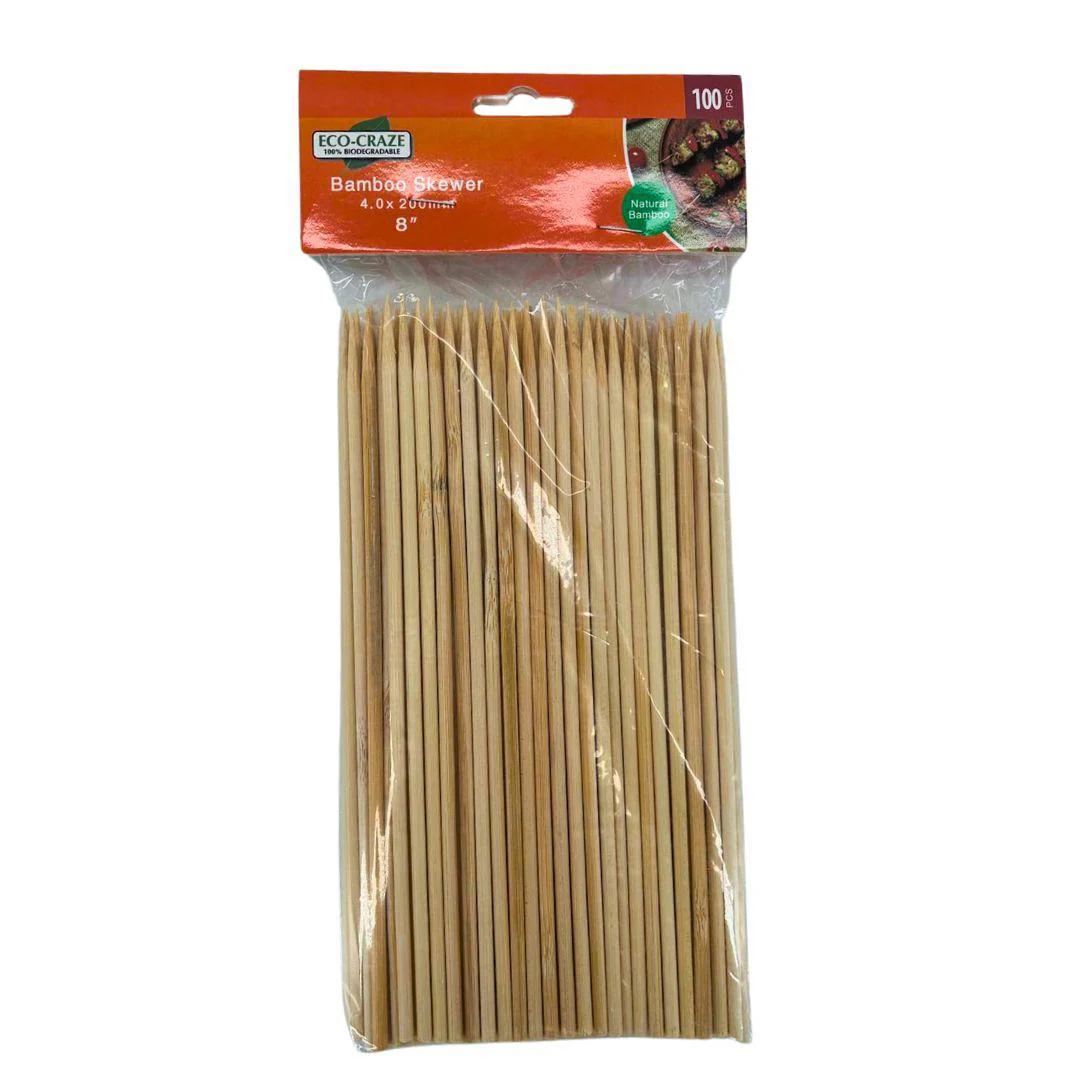 Eco-Craze - Bamboo Skewer - 4mm X 8" - BST4020 - Image 3