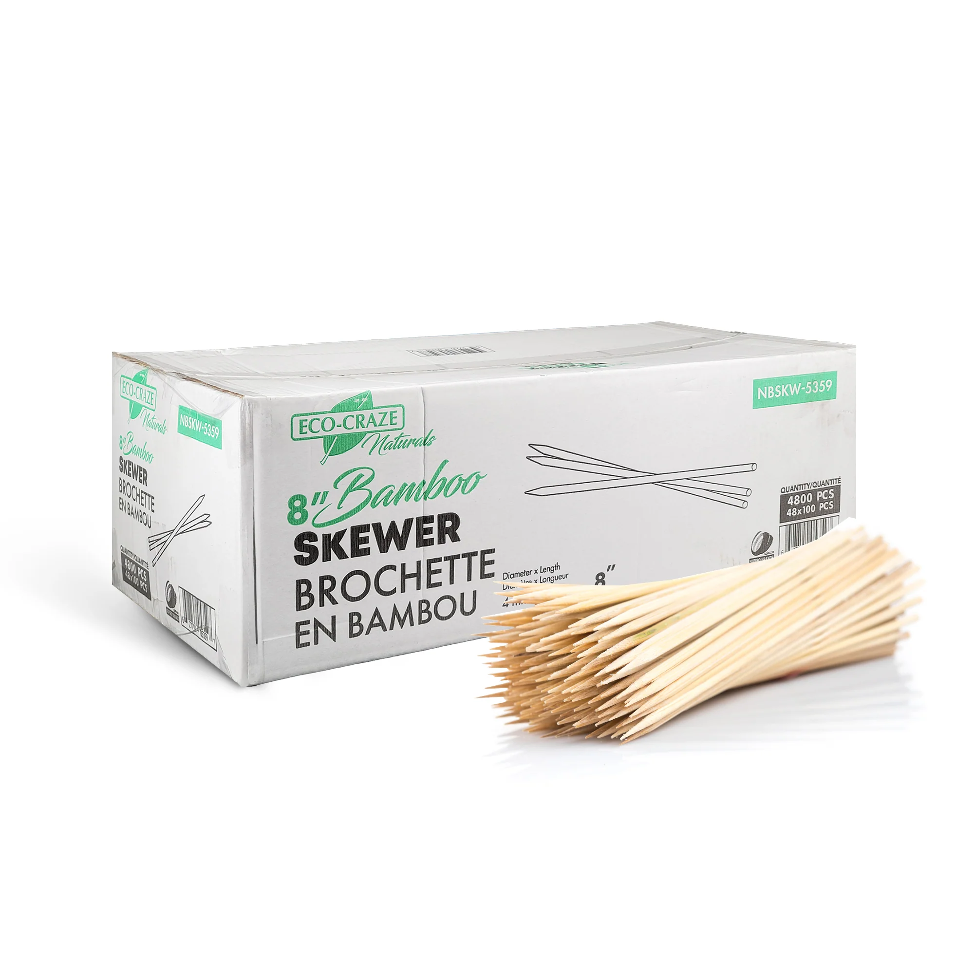 Eco-Craze - Bamboo Skewer - 4mm X 8" - BST4020 - Image 4