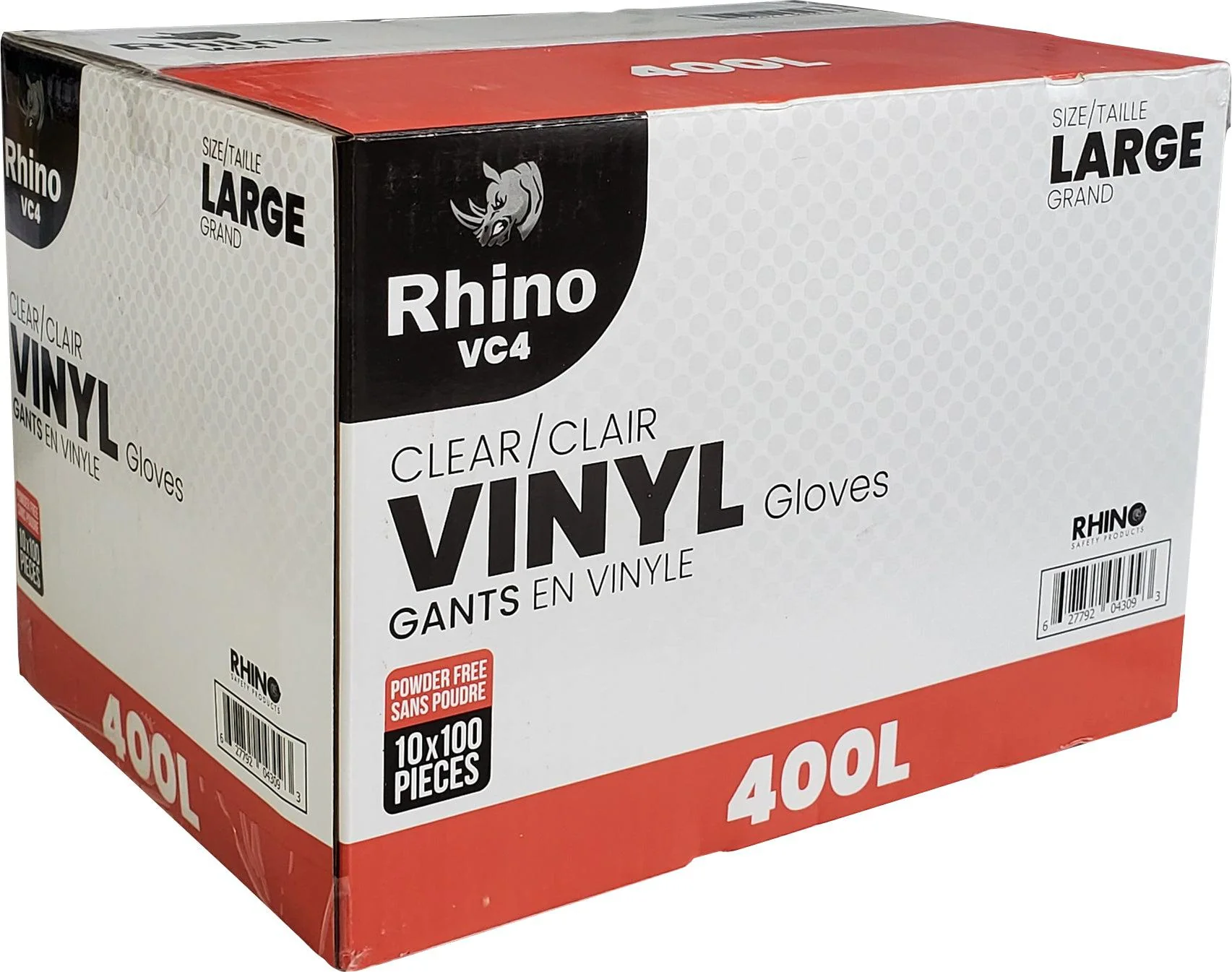 Rhino - VC4 - Clear Vinyl Gloves - Large - 400L - Image 10