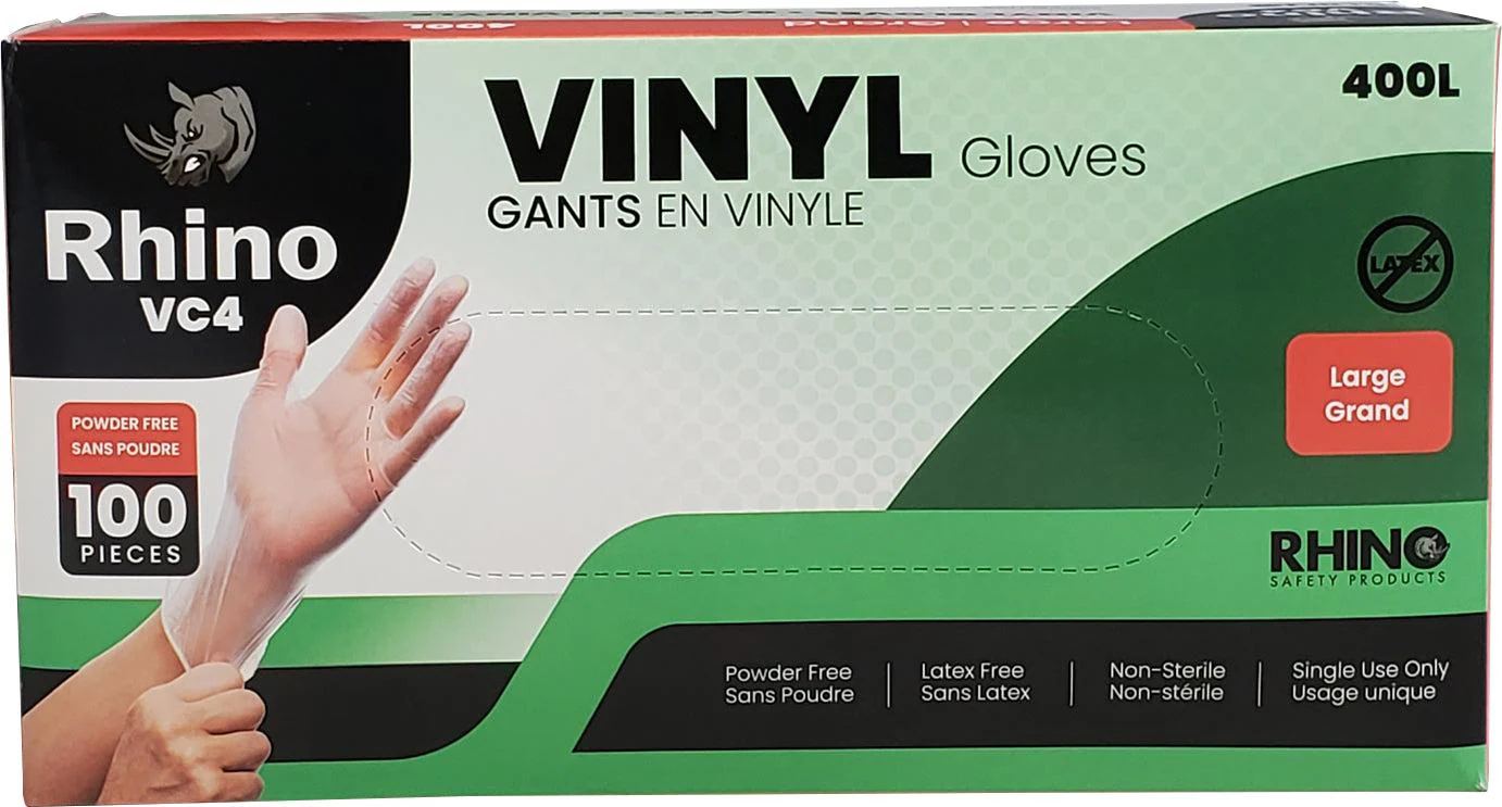 Rhino - VC4 - Clear Vinyl Gloves - Large - 400L - Image 7