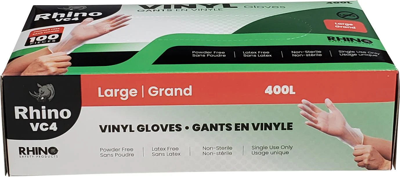 Rhino - VC4 - Clear Vinyl Gloves - Large - 400L - Image 8