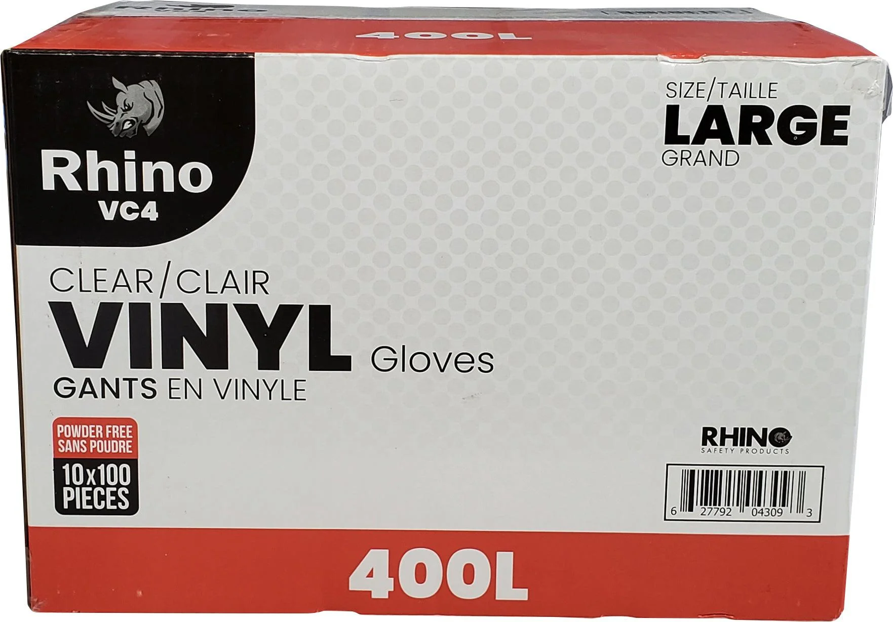 Rhino - VC4 - Clear Vinyl Gloves - Large - 400L - Image 9