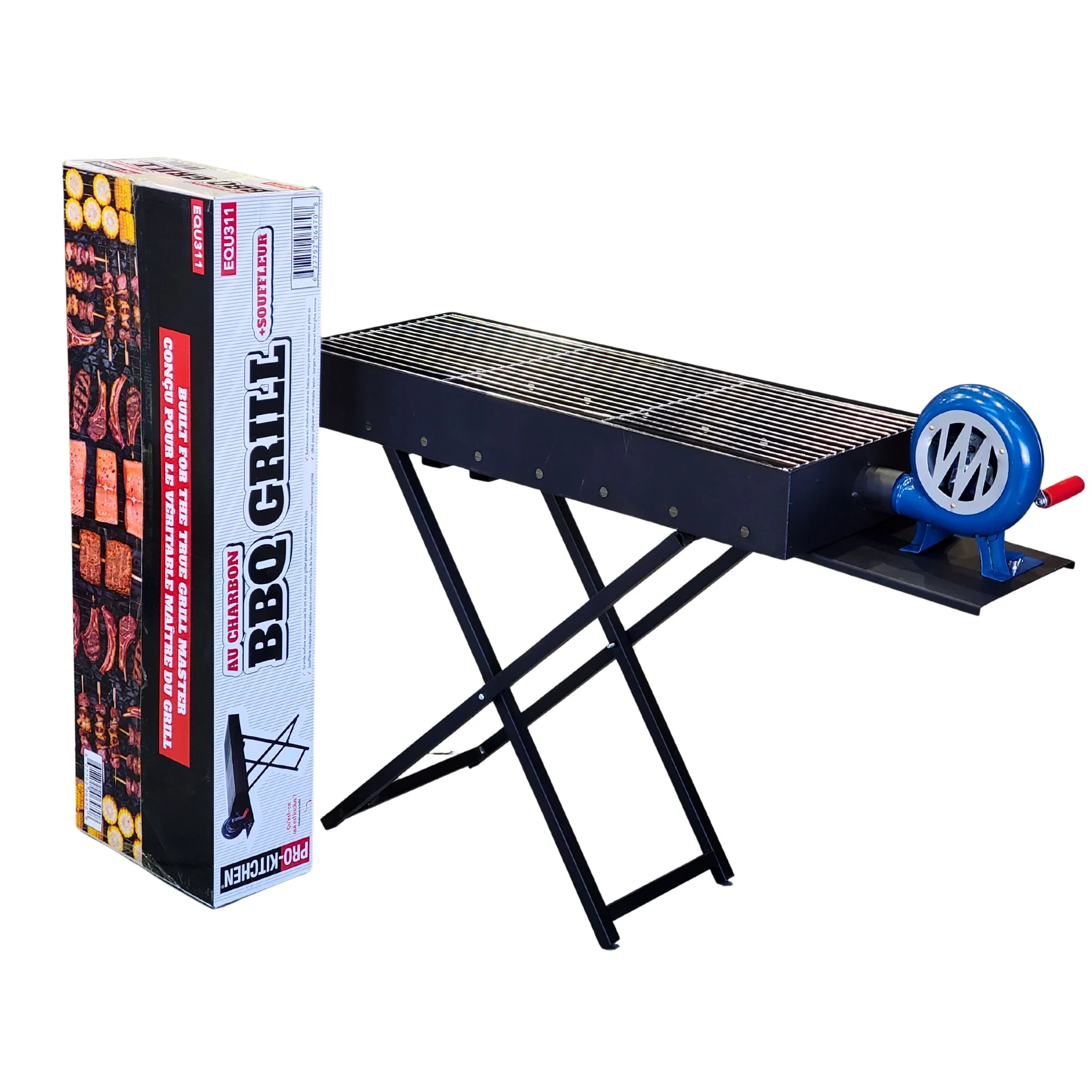 BBQ Charcoal Grill with Blower - 80Wx30Dx73H CM - Image 2
