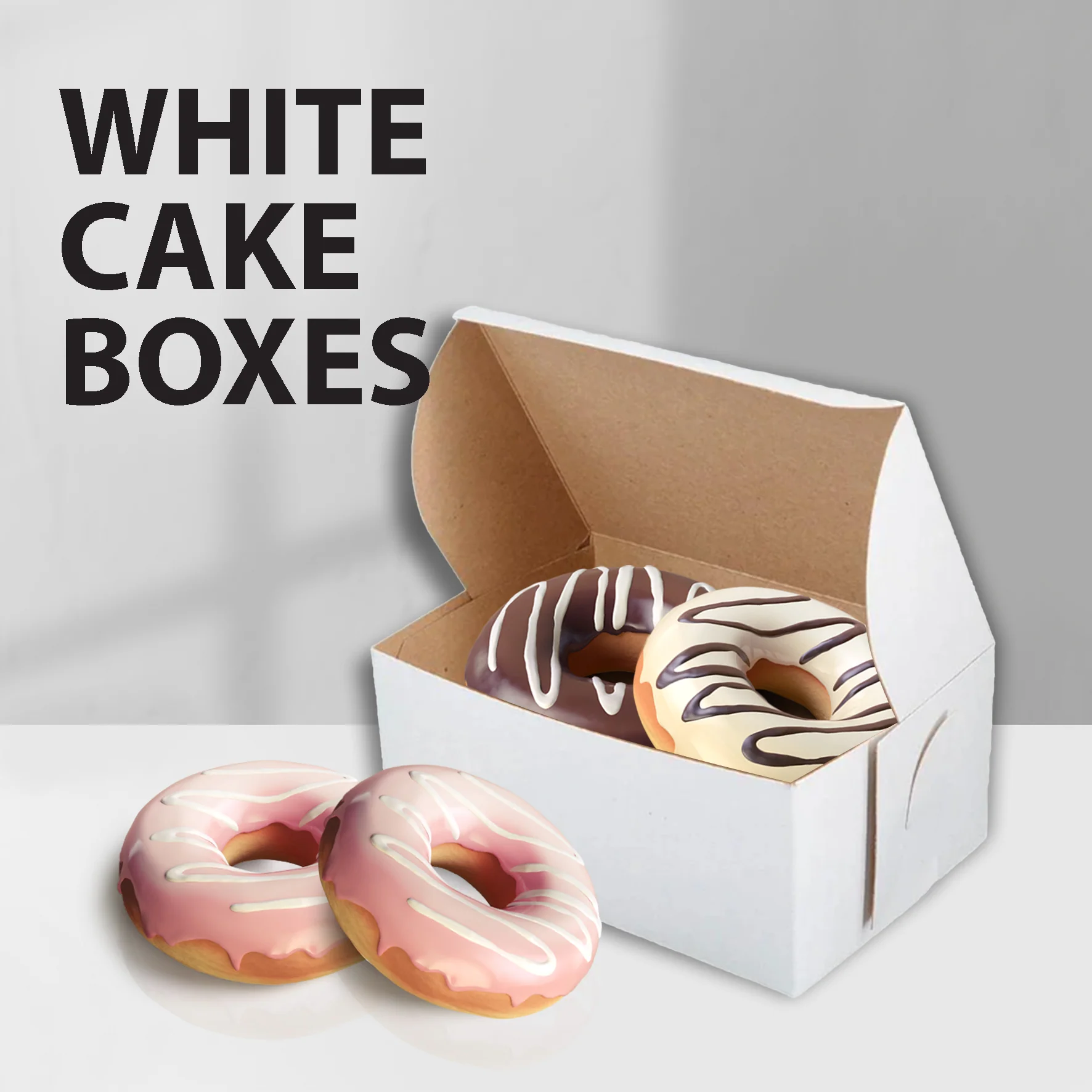 EB - White Cake Boxes - 6x3¼ x 3 - Image 2