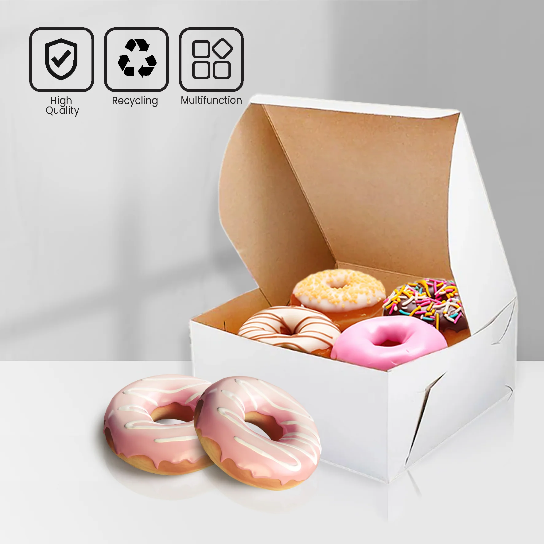 EB - White Cake Boxes - 8x8x5 - Image 6