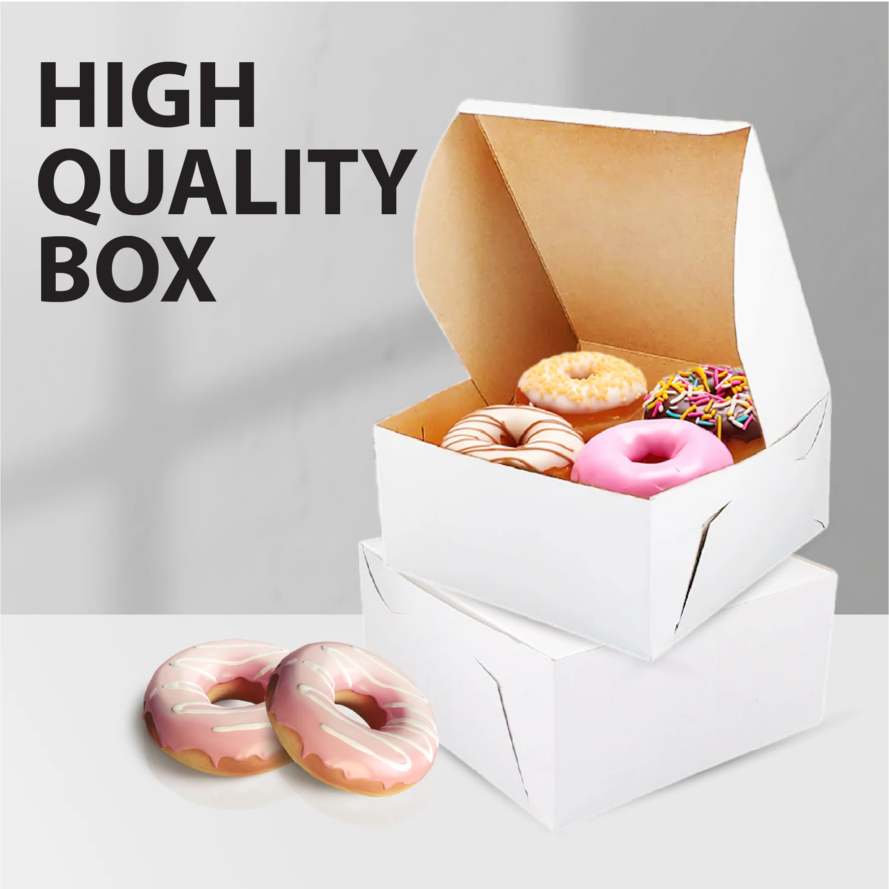 EB - White Cake Boxes - 9x9x4 - Image 4