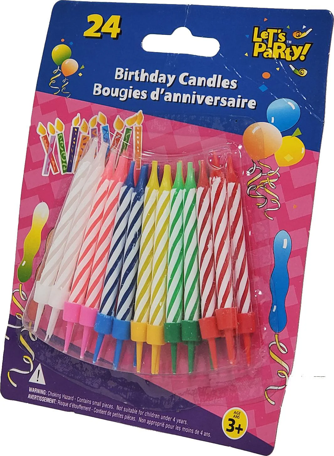 Cake Candle - 2.25" Assorted Colours (24 pk) - 45049 - Image 2