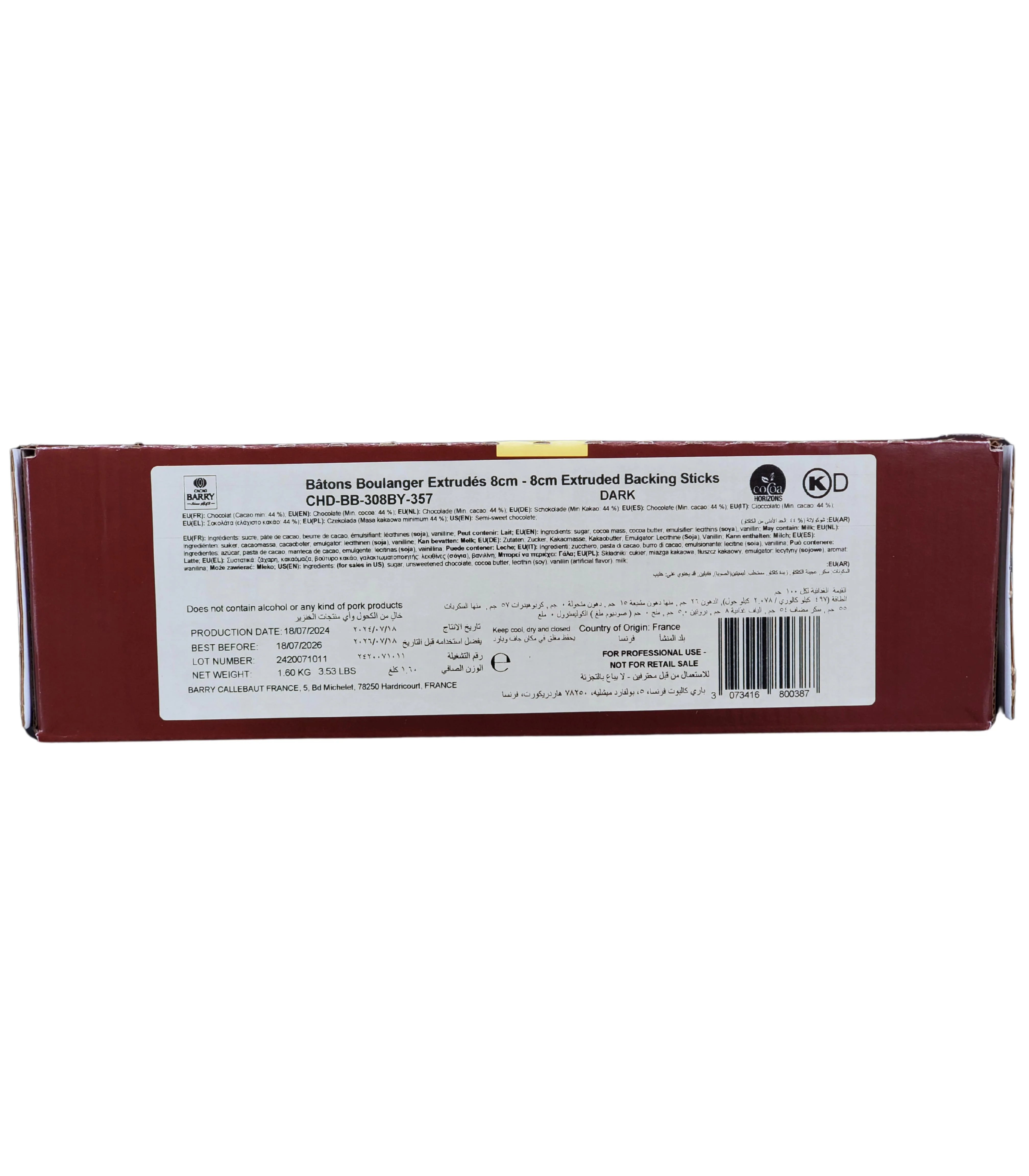 Callebaut - Cacao Barry Baking Sticks 8cm - Image 2