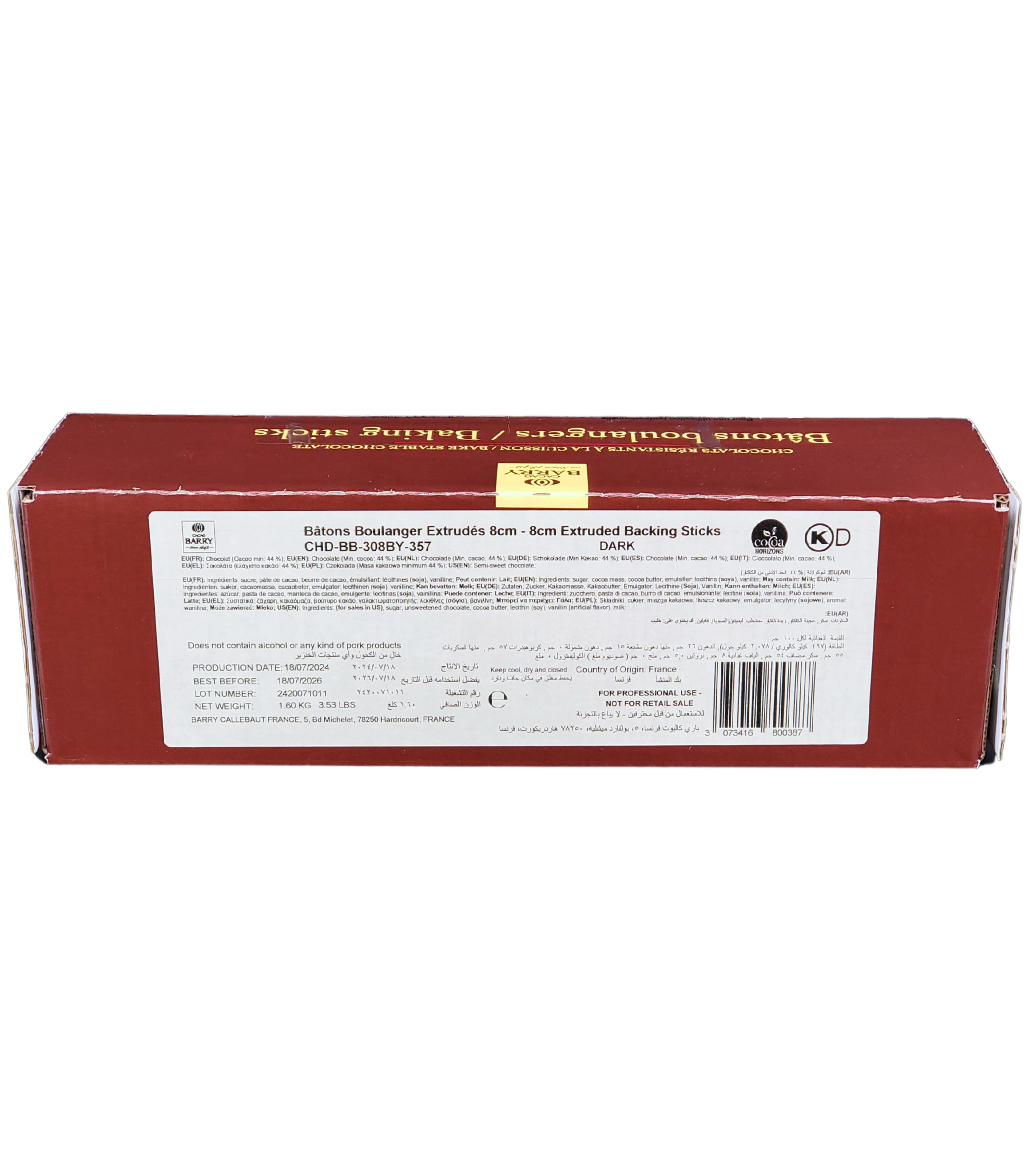 Callebaut - Cacao Barry Baking Sticks 8cm - Image 3