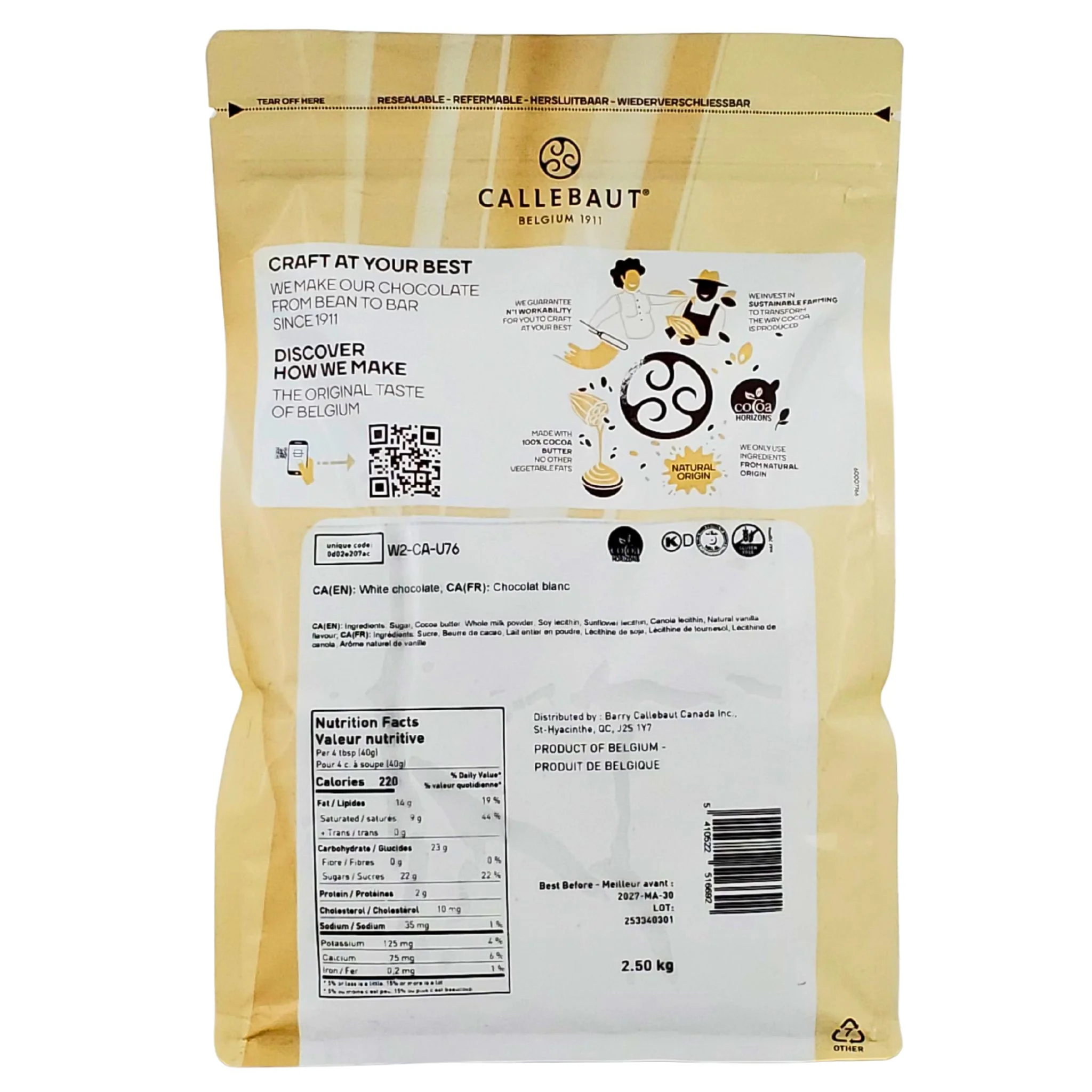 VSO - Callebaut - White Chocolate Callets - Image 4