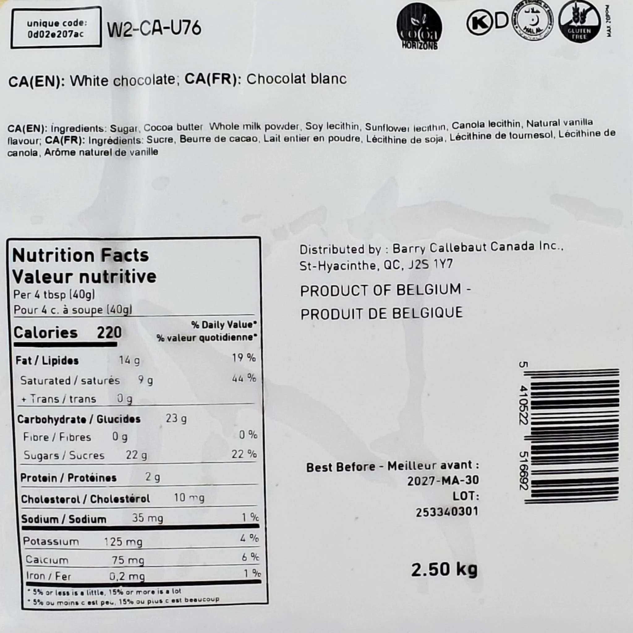 VSO - Callebaut - White Chocolate Callets - Image 5
